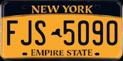 NY license plate FJS5090
