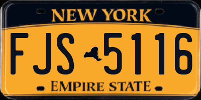 NY license plate FJS5116