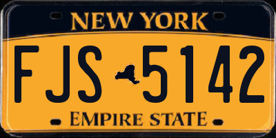 NY license plate FJS5142
