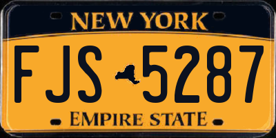 NY license plate FJS5287