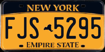 NY license plate FJS5295