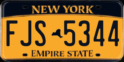 NY license plate FJS5344