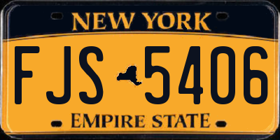 NY license plate FJS5406