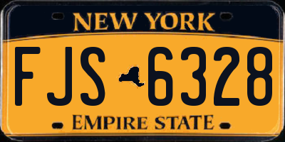 NY license plate FJS6328