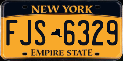 NY license plate FJS6329