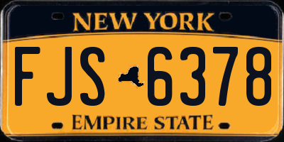 NY license plate FJS6378