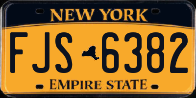 NY license plate FJS6382