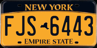 NY license plate FJS6443
