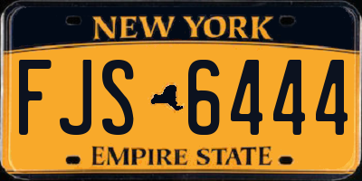 NY license plate FJS6444