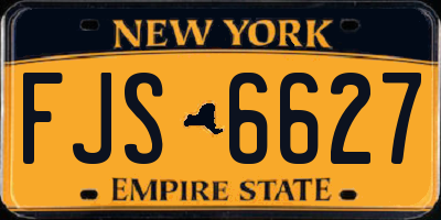 NY license plate FJS6627