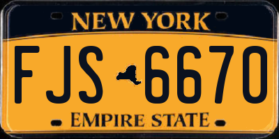 NY license plate FJS6670