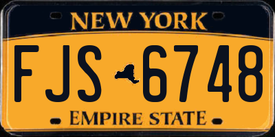 NY license plate FJS6748
