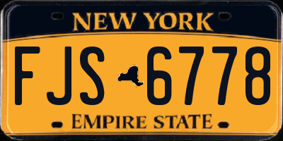 NY license plate FJS6778