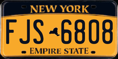 NY license plate FJS6808