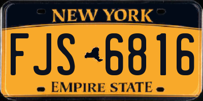 NY license plate FJS6816
