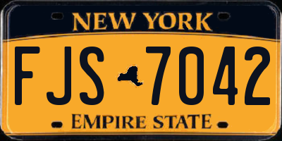 NY license plate FJS7042