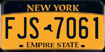 NY license plate FJS7061