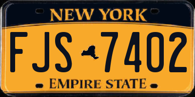 NY license plate FJS7402