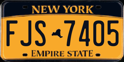 NY license plate FJS7405