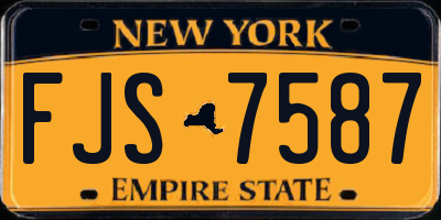 NY license plate FJS7587