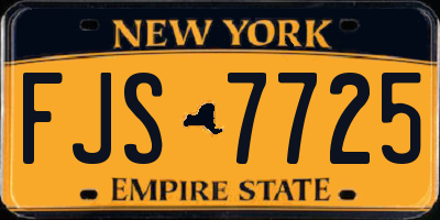 NY license plate FJS7725