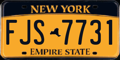 NY license plate FJS7731