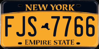 NY license plate FJS7766