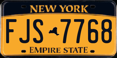 NY license plate FJS7768