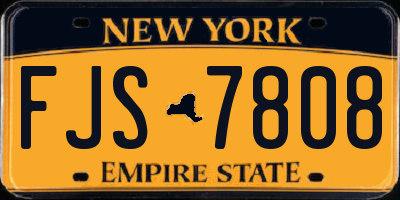 NY license plate FJS7808