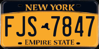 NY license plate FJS7847