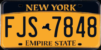 NY license plate FJS7848