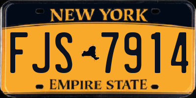 NY license plate FJS7914