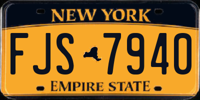 NY license plate FJS7940