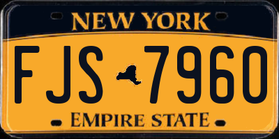 NY license plate FJS7960