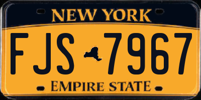 NY license plate FJS7967