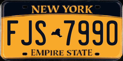 NY license plate FJS7990