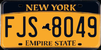 NY license plate FJS8049