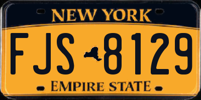 NY license plate FJS8129