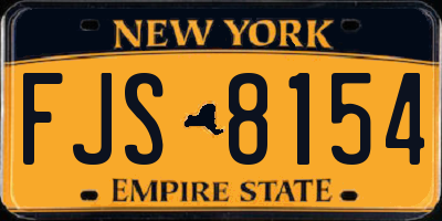 NY license plate FJS8154