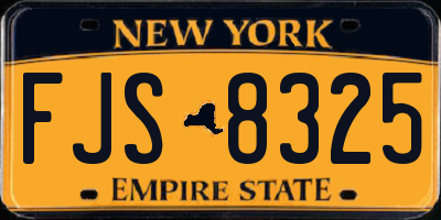 NY license plate FJS8325