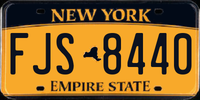 NY license plate FJS8440