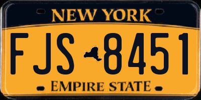 NY license plate FJS8451