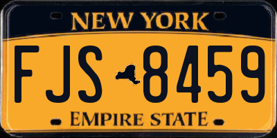 NY license plate FJS8459