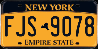 NY license plate FJS9078