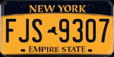 NY license plate FJS9307