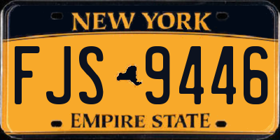 NY license plate FJS9446