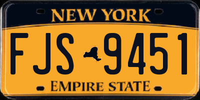 NY license plate FJS9451