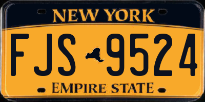 NY license plate FJS9524