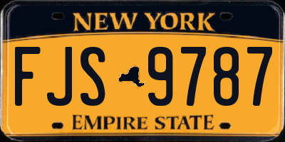 NY license plate FJS9787