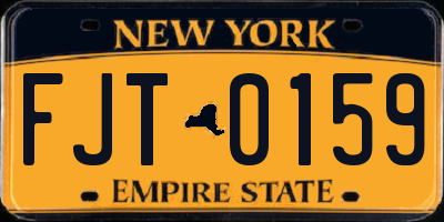NY license plate FJT0159